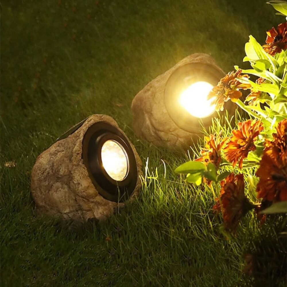 Lampe en Pierre Solaire Exterieur LED, Lampe Solaire Jardin imperméable – Image 3