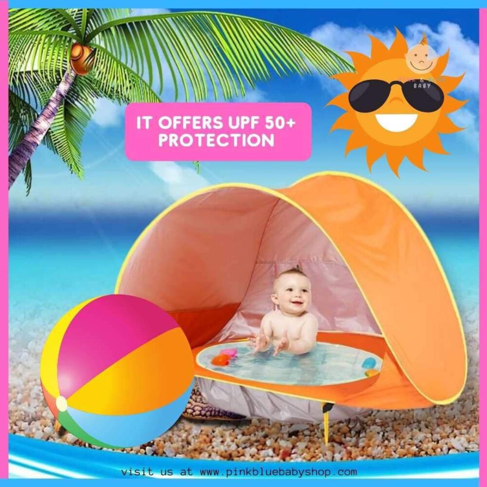 Tente idéale piscine et plage pour bébé et enfants - Tente Anti UV 50 et Filet - Protège du Vent, du Soleil et du Sable - Piscine et Tente de Plage – Image 2