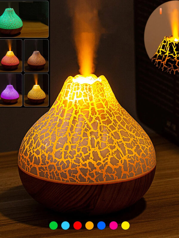 Humidificateur d'air volcanique 300ml, diffuseur et purificateur d'air USB de bureau et maison avec veilleuse d'ambiance colorée