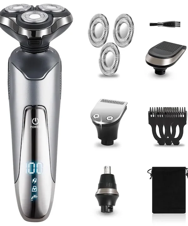 Rasoir électrique rotatif sans fil pour homme professionnel 3 en 1
