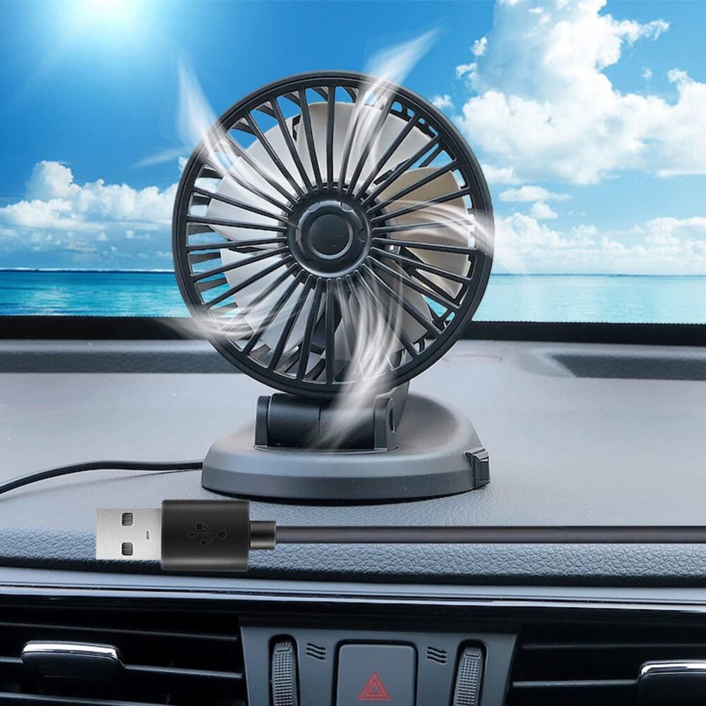 Ventilateur rotatif et électrique USB pour bureau, chambre et voiture
